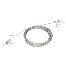 KOTARBAU® Chimney Brush Steel Pull Rope 10 m Diameter 3 mm with Clamp and Thread