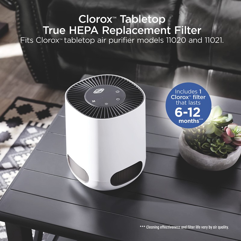 Clorox Tabletop Air Purifier True HEPA Replacement Filter, 200 Sq.