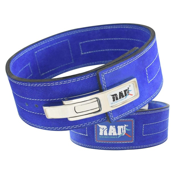 RAD Weight Lifting Belts Powerlifting and Weightlifting Belt with Lever Buckle, 10mm (Blue, Small)