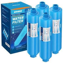 Kohree RV Inline Water Filter, NSF Certified, Camper Water Filter Reduces Chlorine, Bad Taste, Odor, RV Accessories Water Hose Filter for RV Campers, Marine, Gardening, Boats, Trailer, 4 Pack