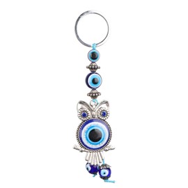 Evil Eye Owl Keychain,Blue Evil Eye Keychain,Turkish Eye,Turkish Blessing for Women Evil Eye Keychain,Good Luck Charm, Default