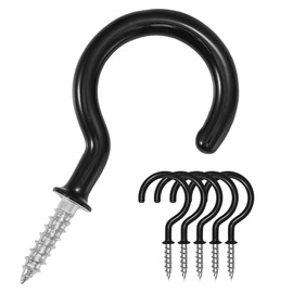 Zuvo 16PCS Metal Ceiling Hooks 2.9 Inch - Cup Hooks Screw in Hooks Plastic Coated Ceiling Hooks Vinyl Utility Hooks for Wood, Under Cupboard, Cabinet Shelf, Hanging Plant and Kitchen Utensils