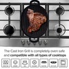 Nuwave Cast Iron Grill, 12.42”x10.21” Non-Stick Grilling Surface, Deep Grill