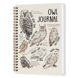 nvucamd Retro Owls Spiral Notebook, Owl Lovers Gifts Journal Notebook, Vintage Owl Types Journaling Notebooks for Women Men, Owls Educational Office School Supplies Gifts, 5.5x8.3 Inch