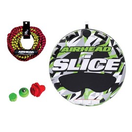 Sub Zero neoprene & nylon Life Jackets Airhead Slice 2 Rider Towable Tube BUNDLE with Section 2 Rider Tube Rope and Valves