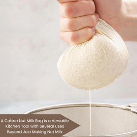Nut Milk Bag for Valentines Day| Cheesecloth Bags| 100% Unbleached Cotton | Commercial Grade Reusable| Almond Milk Multi Purpose Strainer| Tea/Yogurt/Juice/Wine/Soup/Herbs| 2 Pieces Big 14"X 14"