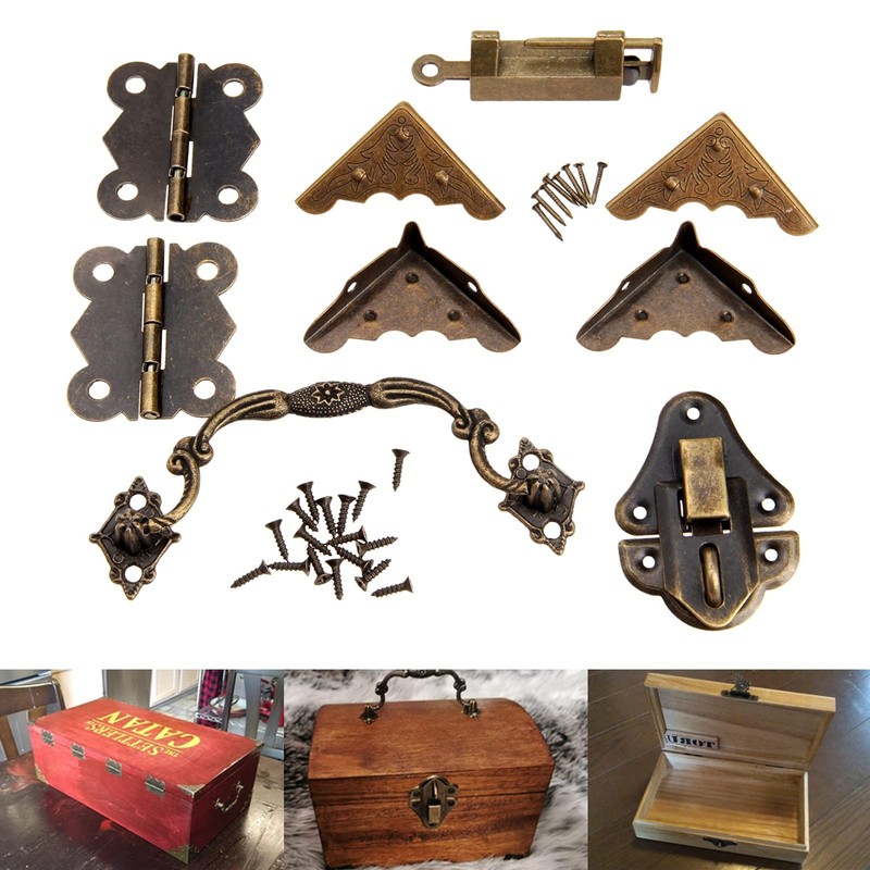dophee Retro Decorative Lock, Latch Hasps, Pulls Handles, Hinges and