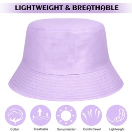 flintronic Fischerhut Bucket Hat, Unisex Baumwolle Hut, Faltbarer Fischerhüte, Outdoor Sommerhut Sonnenhut, Reversibel Freizeithut für Wandern Camping Reisen Angeln (Lila)