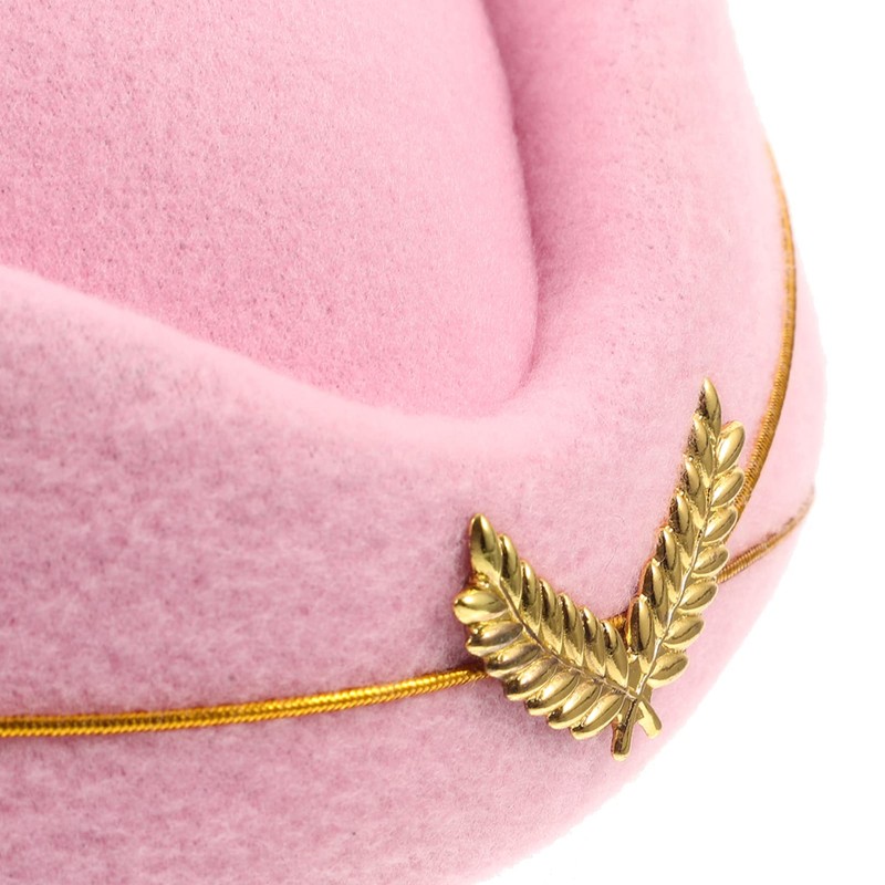 STOBOK Women Air Stewardess Hat Woolen Flight Attendant Hat Stewardess