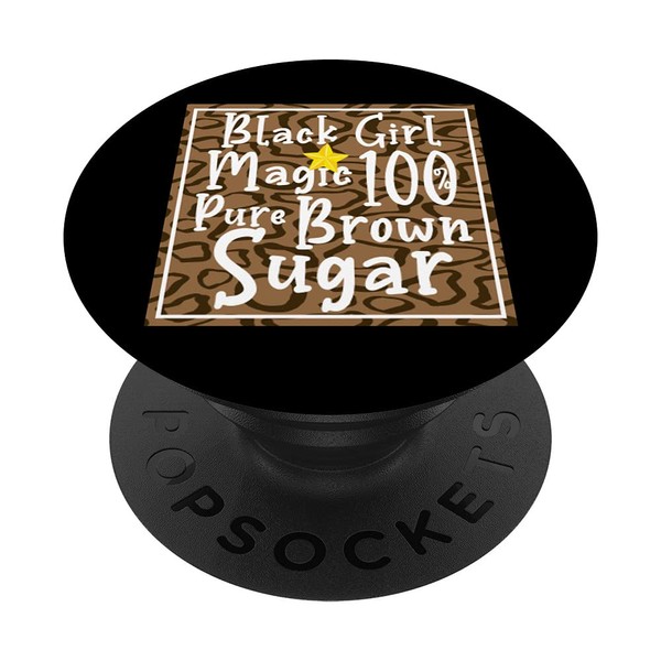 Black Pure Brown Sugar PopSockets Swappable PopGrip