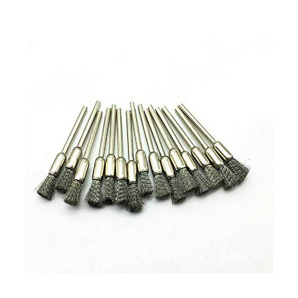 BE-TOOL Wire Brushes, Steel Wire Brush Steel Wire Brush Polishing Wheels Set Kit for Rotary Tool Drill Bit 3 Modeï¼15 pcs Pencil Wire Brushï¼