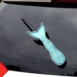 WiperTags Waving Mermaid Tail Attach to Rear Vehicle Wiper Blades. All-Weather Resistant. Detachable and Interchangeable with Hundreds of Designs. Made in USA.