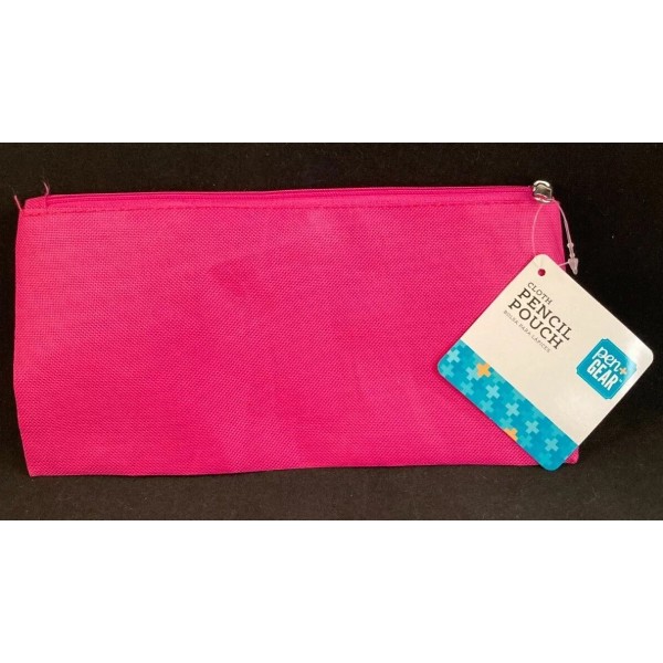 Pencil Pouch - Pink - Zippered Pouch - Cloth -