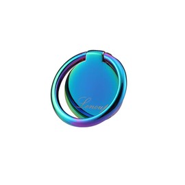 lenoup Rainbow Cell Phone Ring Stand Holder,Blue Multicolor Ring Grip Kickstand,360 Rotation Metal Finger Ring for Almost All Phones,Pad