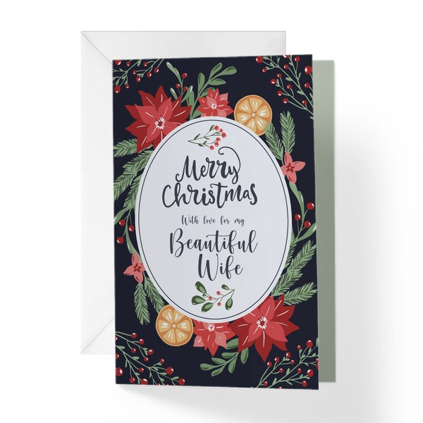 1Up Greetings Wife Christmas Card | Christmas Card Romantic Florals