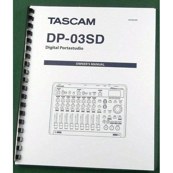 Tascam DP-03SD Owner's Manual: Comb Bound & Protective Covers!