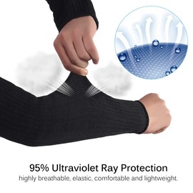 Forearm Protection Sleeves Men + Arm Protectors, Cut Protective Cover, Heat Resistant, Anti Abrasion Bracelet for Working in the Garden Kitchen, black