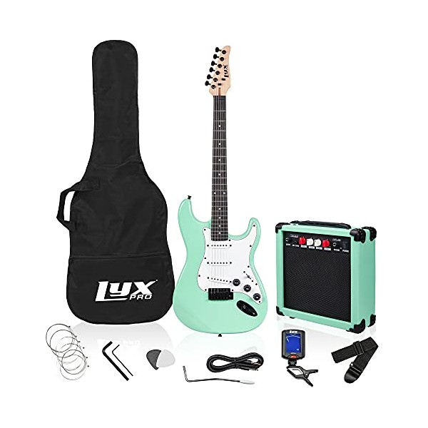 LyxPro 39 inch Electric Guitar Kit Bundle with 20w Amplifier,