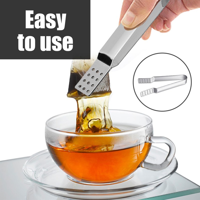 2 Pieces Tea Clips, Stainless Steel Clips, Tea Bag Squeezer,