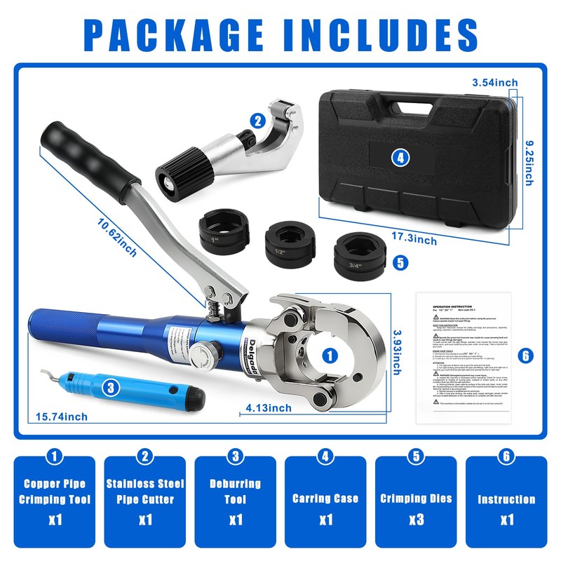 Delgada Copper Propress Tool Hydraulic Copper Pipe Crimping Tool with