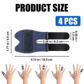 SAREAL Finger Splints, 4PCS Upgraded Finger Support Brace Finger Stabilizer Finger Knuckle Immobilization for Straighten Broken Bent Finger,Blue