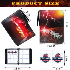 Football Card Binder with Sleeves, 900 Pockets Trading Card Holder Protectors Albums, Card Storage Organizer Case Compatible with football Card and Other Sports Cards