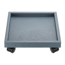 PATIKIL Square Planter Caddy with Wheels, 9.8 Inch Rolling Plant Stand Trolley Wheeled Plant Saucer Tray for Indoors Outdoors Heavy Plants, Gray