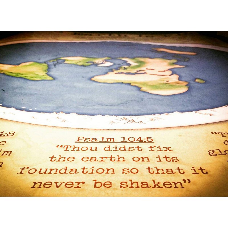 Flat Earth Map With Biblical Scripture (Flat Earth poster)