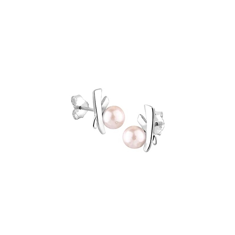 Elli Women's Stud Earrings 925 Sterling Silver, Facet cut, No