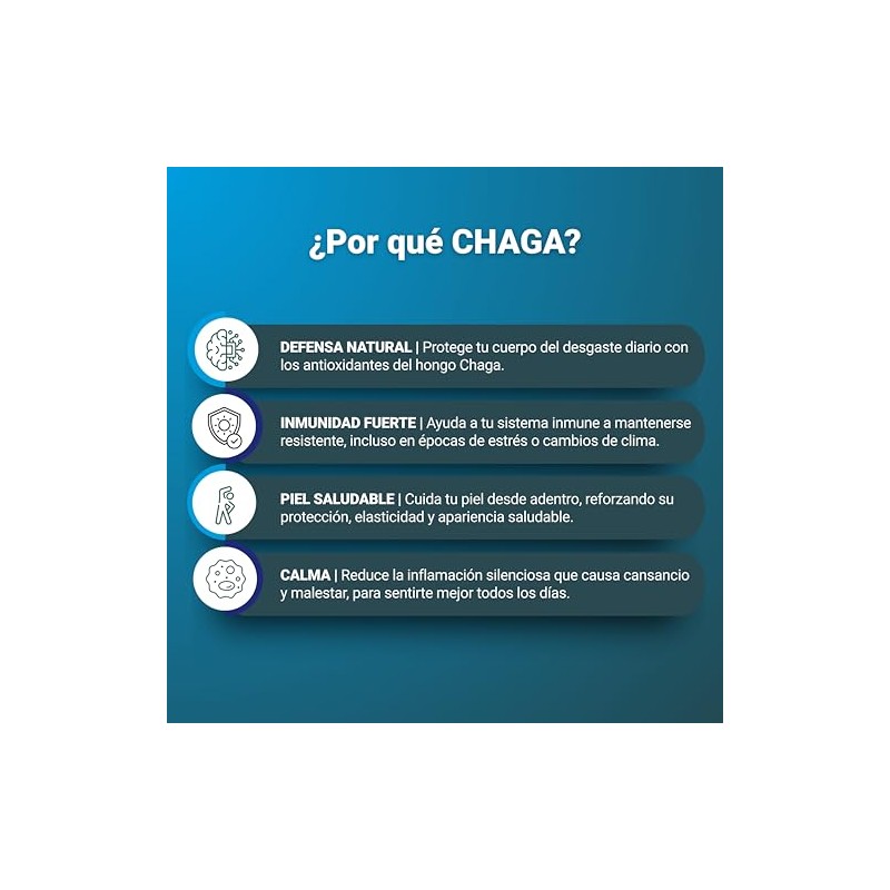 Hongo Chaga Cápsulas 500 Extracto Puro Adaptógeno Antioxidante Sistema Inmune