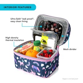 Arctic Zone Kids Lunch Bucket Combo with 210g Ice Pack and Sandwich Container, Unicorn Princess