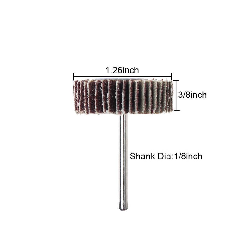 AUTOTOOLHOME 10 Pack Abrasive Flap Wheel Sander 80 Grit 1/8