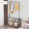 MYUPDALIN Clothes Rack with Shelves, Clothing Rack with Wheels, Multifunctional