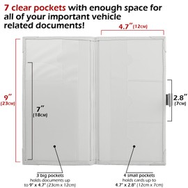 Auto Insurance and Registration Card Holder - Vehicle Glove Box Document Organizer - Car Essential Paperwork Holder for DMV, AAA, Contact Information Cards - Premium PU Leather Wallet Case - White