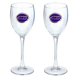 James Madison University Glass Water Goblets – Set of 2 | 12 OZ Goblet Glasses | Expertly Crafted Pewter Glass