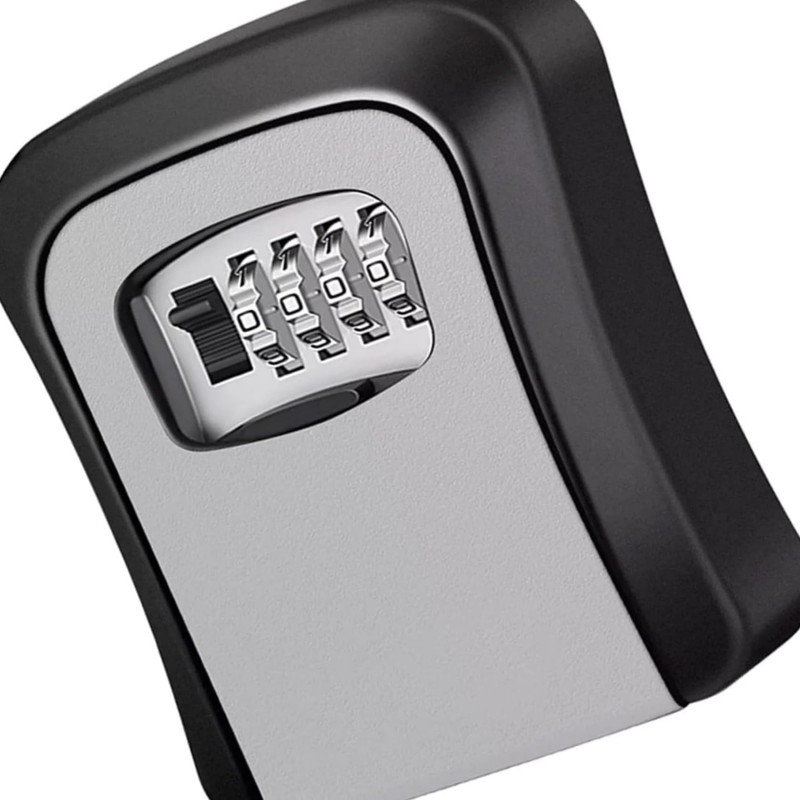 Wall-Mounted Key Storage Box, 4-Digit Combination Lock, Weatherproof Security Safe