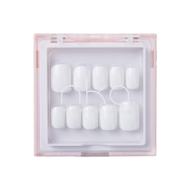 Nka Press on Nails Kit, 30 Premium Quality Reusable Fake False Soft Acrylic Short Press on Nail, Salon Grade Nails that last, includes Nail Glue (White, Short)
