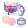 Set De Puff For Polvo Tioncy Con Contenedor Mariposa Morado