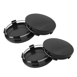 yorpyep 4 PCS Wheel Center Caps, Dust-Proof and Rust-Proof Snap-on Protector, Plastic Electroplating Beautiful Decorative Cover, for Cars Tire Modification Accessories (Black)