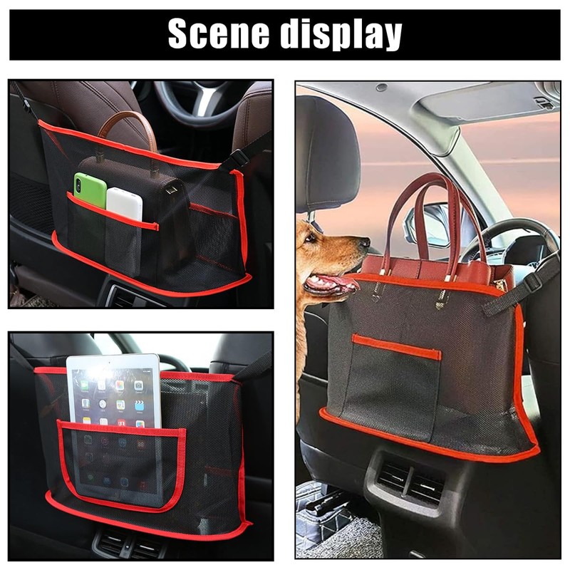 GLSOWEE Handbag Holder for Car, Auto Net Pocket Purse Holder