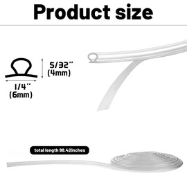 Shower Door Seal Glass Translucent Shower Door Side Seal Strip PVC Bulb Shower Seal Door Soft Clear Bulb Seal with Adhesive and Pre-Applied Tape for Shower Door (5/32 x 98.4 Inches,2 Rolls)