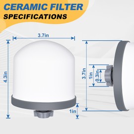 YKMGON Ceramic Dome Water Filter Replacement 0.2 to 0.5 micron for Countertop Water Filter System 4PACK