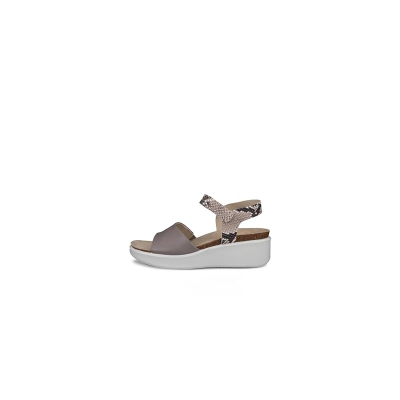 ECCO Women's Flowt Cork Sandal, Moonrock/Python, 8-8.5