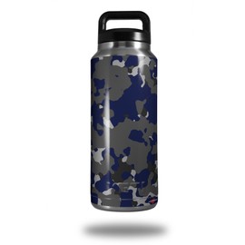 WraptorSkinz Skin Decal Wrap for Yeti Rambler Bottle 36oz WraptorCamo Old School Camouflage Camo Blue Navy (YETI NOT Included)