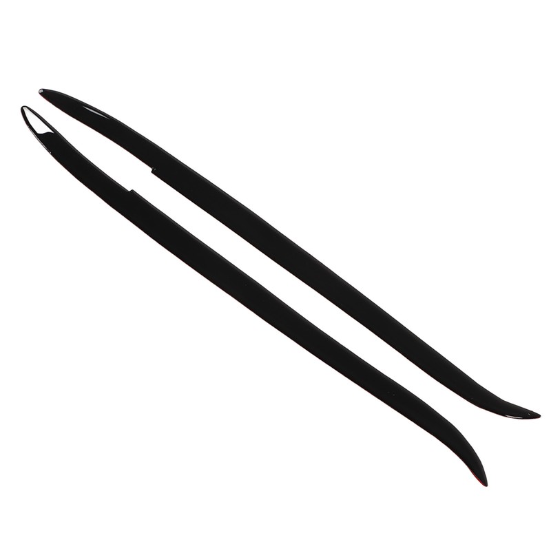 2 Pcs Headlight Eyebrow Glossy Black Trim Front Left Right