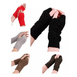 Patry Paquete 5 Guantes Sin Dedos Invierno Frío Navidad Lana