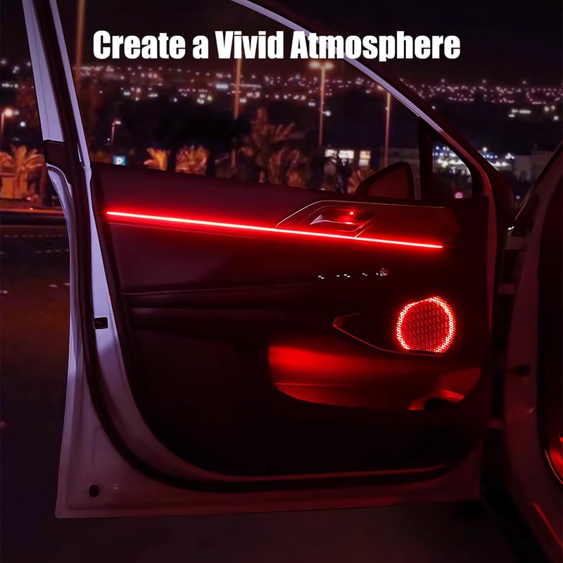 EL Wire Interior Car LED Strip Lights, USB Neon Glowing