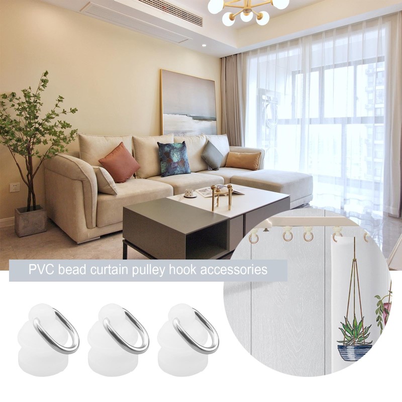 ECSiNG 50pcs Hook for Curtain Track Ceiling Curtain Hooks Plastic