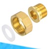 sourcing map Brass Pipe Fitting Water Meter Coupling G1 Female