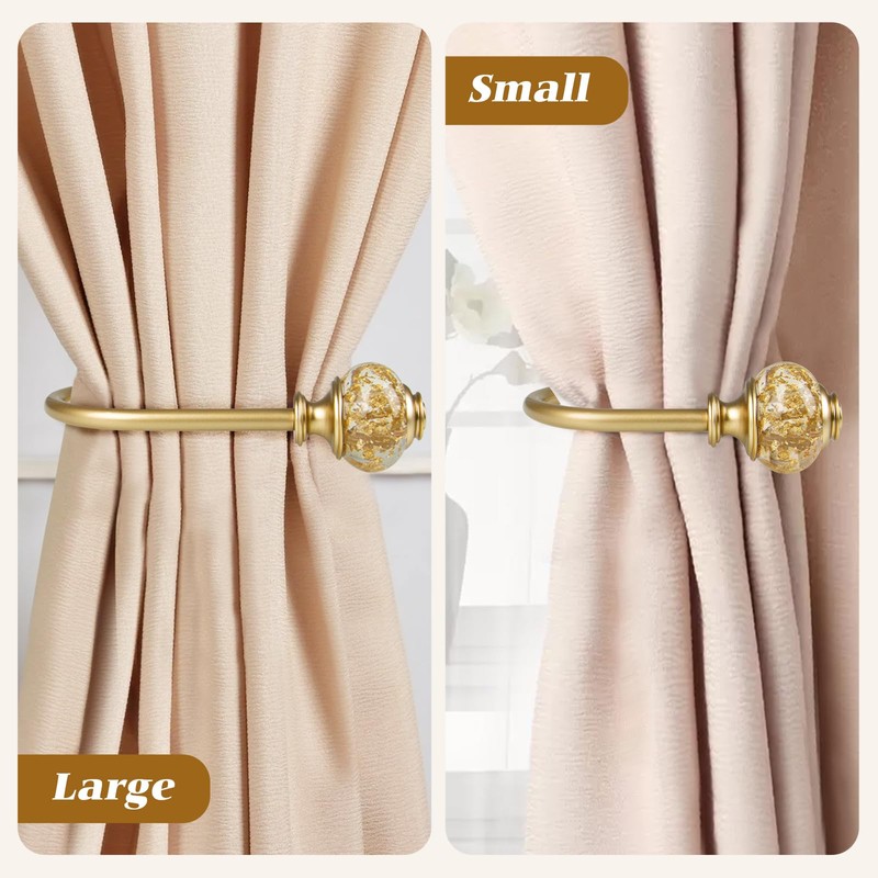 2 Pack Curtain Holdbacks, USFOOK Decorative Window Drapery Tiebacks (2
